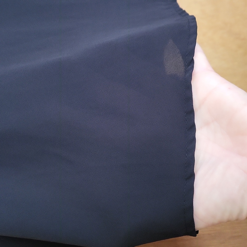 Who What Wear black chiffon style puff pleated long sleeve blouse. Med - Picture 10 of 14